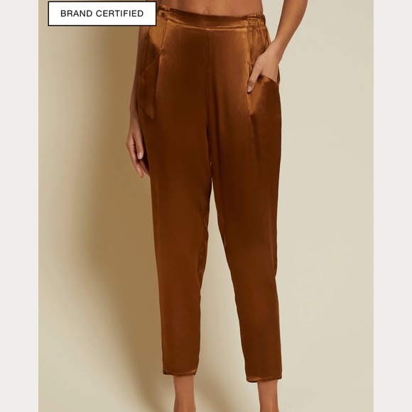 Nation Ltd bronze/gold satin pants - Picture 2 of 6
